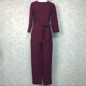 Madewell Sloan Jumpsuit Wine Burgundy Red Maroon 0